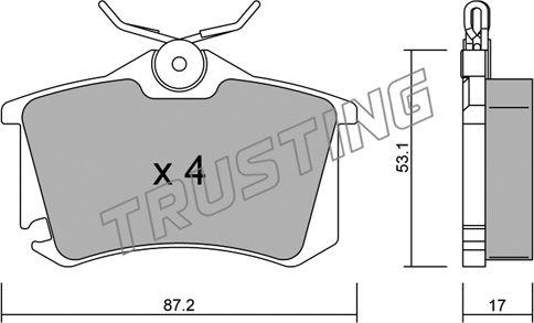 Trusting 102.5 - Тормозные колодки, дисковые, комплект parts5.com