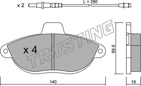 Trusting 107.0 - Set placute frana,frana disc parts5.com