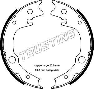 Trusting 115.315 - Комплект спирачна челюст, ръчна спирачка parts5.com