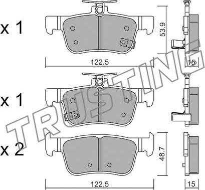 Trusting 1131.0 - Zestaw klocków hamulcowych, hamulce tarczowe parts5.com