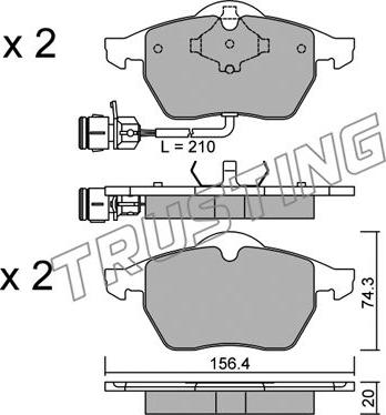 Trusting 188.0 - Σετ τακάκια, δισκόφρενα parts5.com