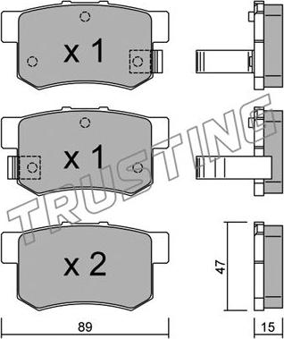 Trusting 176.0 - Fren balata seti, diskli fren parts5.com