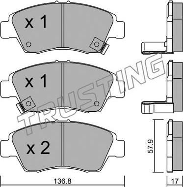 Trusting 178.0 - Sada brzdových destiček, kotoučová brzda parts5.com