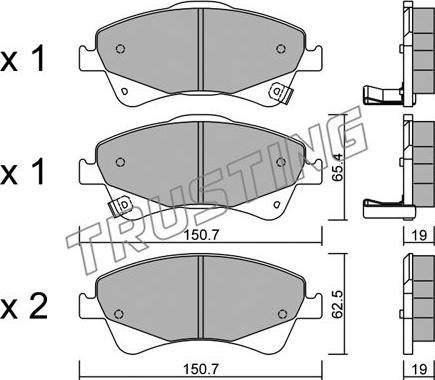 Trusting 895.0 - Zestaw klocków hamulcowych, hamulce tarczowe parts5.com