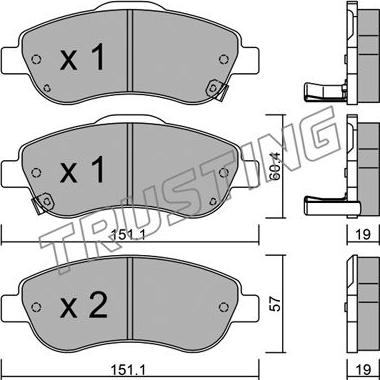 Trusting 805.0 - Bremsbelagsatz, Scheibenbremse parts5.com