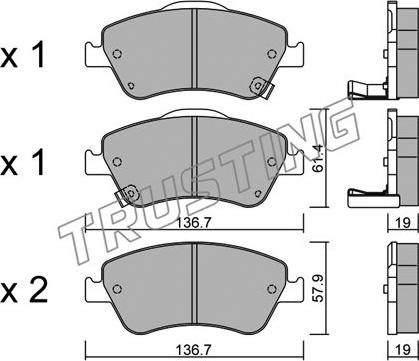 Trusting 810.0 - Zestaw klocków hamulcowych, hamulce tarczowe parts5.com