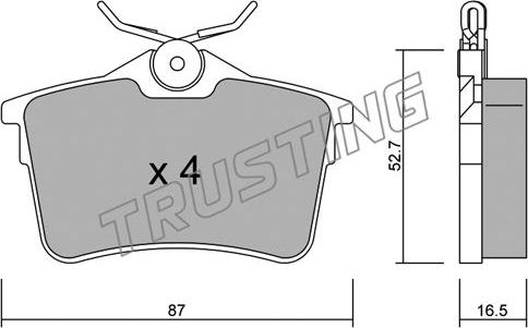 Trusting 832.0 - Fékbetétkészlet, tárcsafék parts5.com