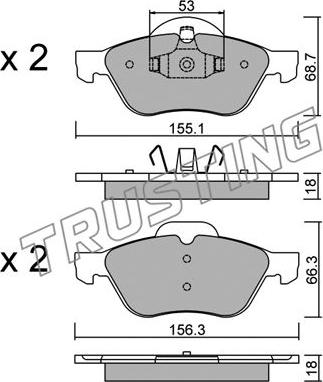 Trusting 344.0 - Σετ τακάκια, δισκόφρενα parts5.com