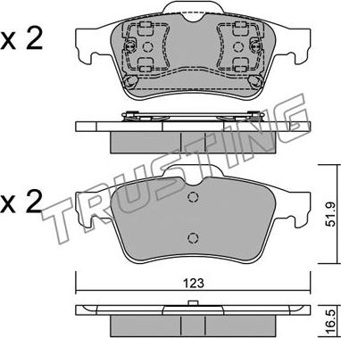 Trusting 346.0 - Sada brzdových destiček, kotoučová brzda parts5.com