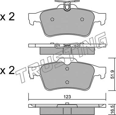 Trusting 346.1 - Fékbetétkészlet, tárcsafék parts5.com