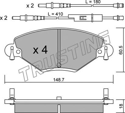 Trusting 340.0 - Set placute frana,frana disc parts5.com