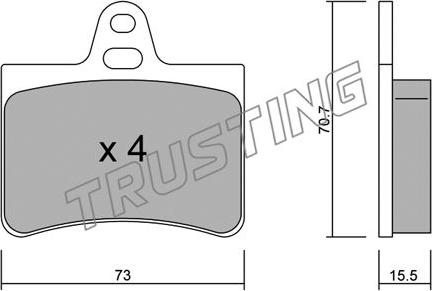 Trusting 342.0 - Fékbetétkészlet, tárcsafék parts5.com