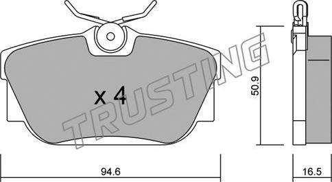 Trusting 355.0 - Fékbetétkészlet, tárcsafék parts5.com