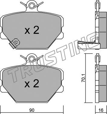 Trusting 350.0 - Brake Pad Set, disc brake parts5.com