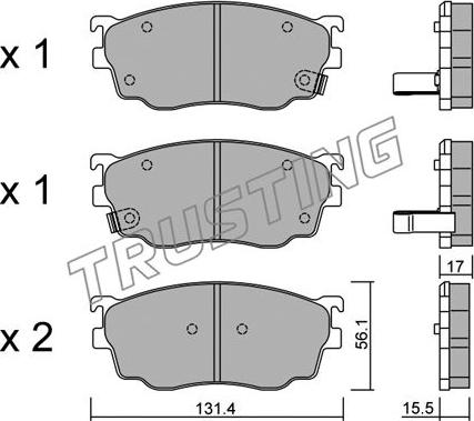 Trusting 310.0 - Set placute frana,frana disc parts5.com