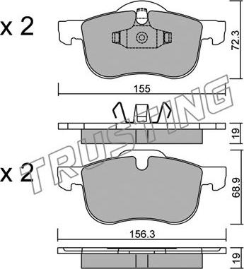 Trusting 318.0 - Set placute frana,frana disc parts5.com