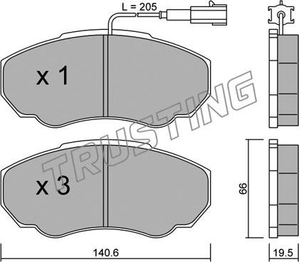 Trusting 334.0 - Σετ τακάκια, δισκόφρενα parts5.com