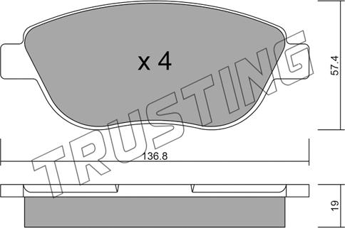 Trusting 331.1 - Juego de pastillas de freno parts5.com