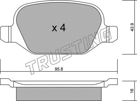 Trusting 333.1 - Brake Pad Set, disc brake parts5.com