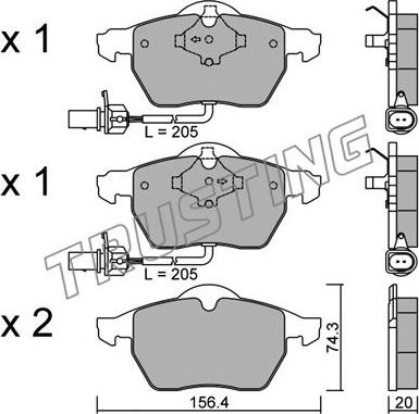 Trusting 323.0 - Fékbetétkészlet, tárcsafék parts5.com