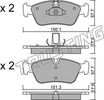 Trusting 269.0 - Fékbetétkészlet, tárcsafék parts5.com