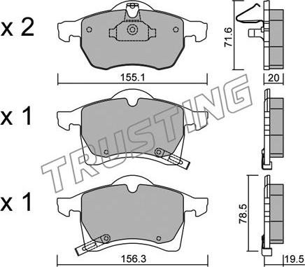 Trusting 267.0 - Set placute frana,frana disc parts5.com