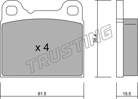 Trusting 209.0 - Komplet kočnih obloga, disk kočnica parts5.com