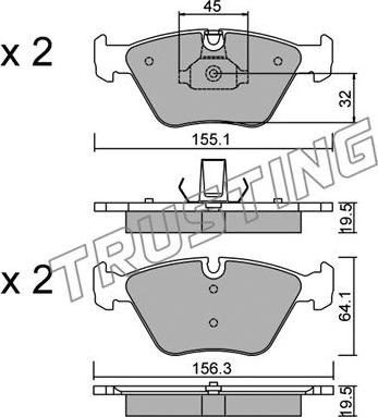 Trusting 216.3 - Set placute frana,frana disc parts5.com