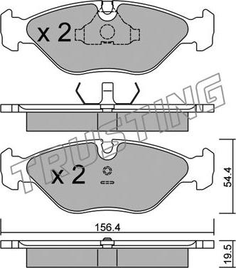 Trusting 218.0 - Fékbetétkészlet, tárcsafék parts5.com