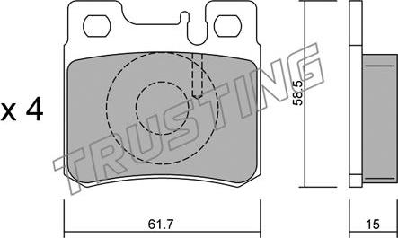 Trusting 212.0 - Brake Pad Set, disc brake parts5.com