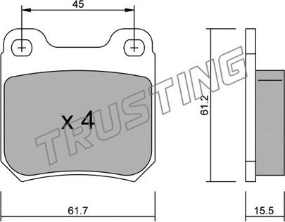 Trusting 284.0 - Σετ τακάκια, δισκόφρενα parts5.com