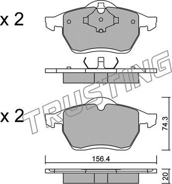 Trusting 288.0 - Σετ τακάκια, δισκόφρενα parts5.com