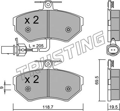 Trusting 224.2 - Set placute frana,frana disc parts5.com