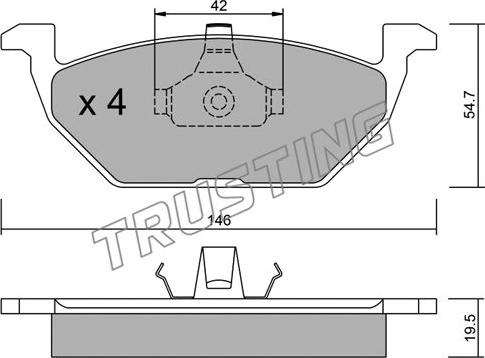 Trusting 220.0 - Juego de pastillas de freno parts5.com