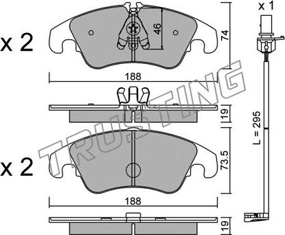 Trusting 791.4W - Zestaw klocków hamulcowych, hamulce tarczowe parts5.com