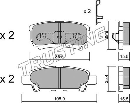 Trusting 753.0 - Zestaw klocków hamulcowych, hamulce tarczowe parts5.com