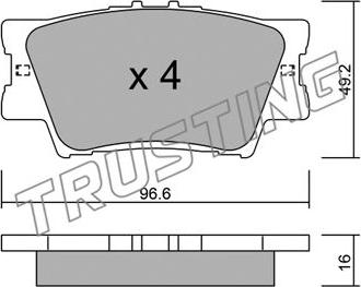 Trusting 765.0 - Комплект спирачно феродо, дискови спирачки parts5.com