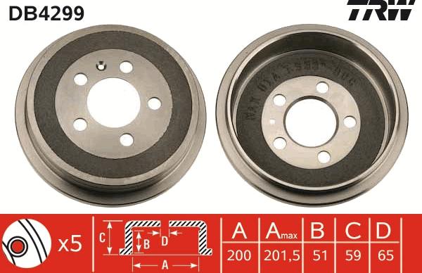 TRW DB4299 - Tambur frana parts5.com