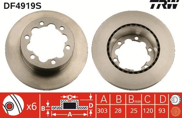 TRW DF4919S - Disc frana parts5.com