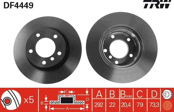 TRW DF4449 - Disc frana parts5.com