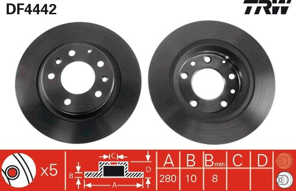 TRW DF4442 - Disc frana parts5.com