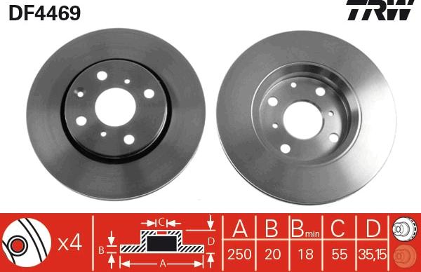 TRW DF4469 - Disc frana parts5.com