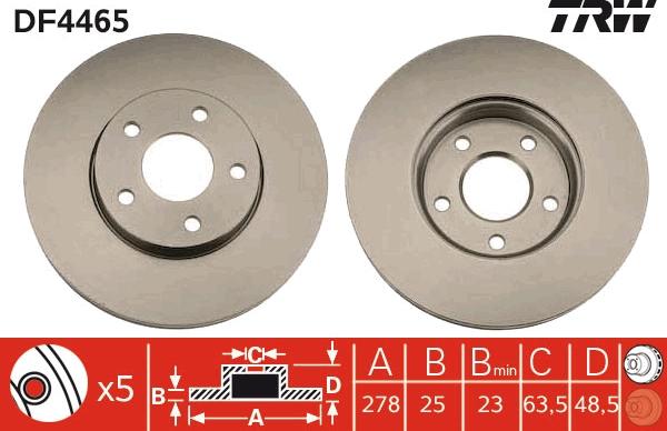 TRW DF4465 - Féktárcsa parts5.com