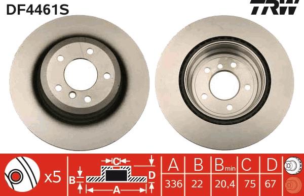 TRW DF4461S - Disc frana parts5.com