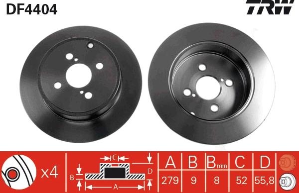 TRW DF4404 - Disque de frein parts5.com