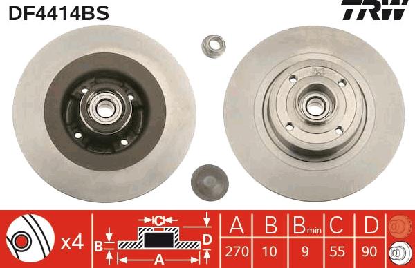 TRW DF4414BS - Δισκόπλακα parts5.com