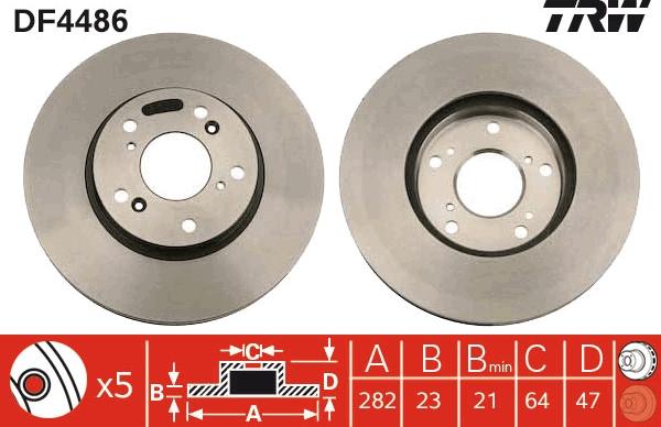 TRW DF4486 - Disc frana parts5.com