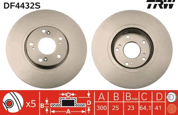 TRW DF4432S - Disc frana parts5.com