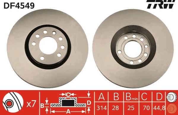 TRW DF4549 - Disc frana parts5.com