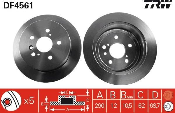 TRW DF4561 - Disc frana parts5.com